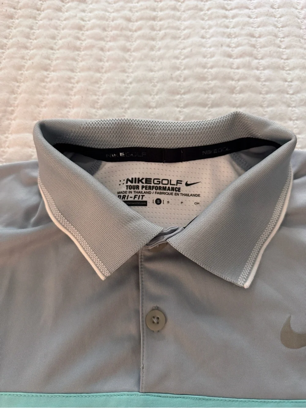 Nike grey striped Golf Tour Performance Dri-FIT polo- Size S